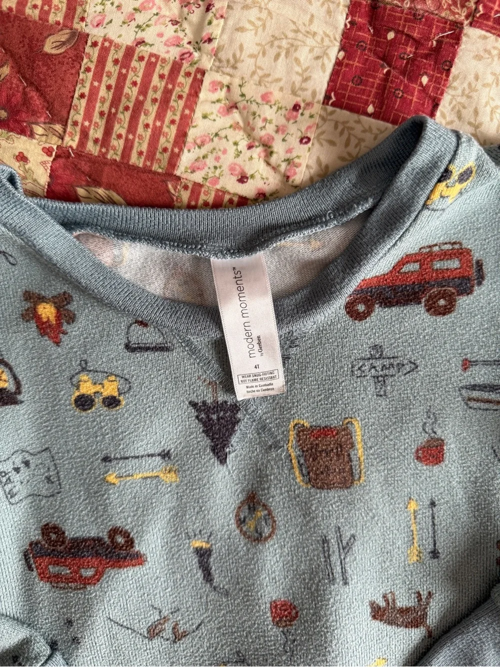Modern Moments by Gerber Toddler 4T 2-Piece Pajama Set – Camping/Adventure Print
